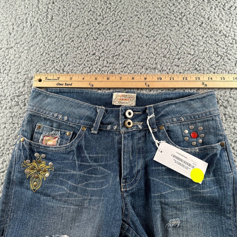 Reformation Vintage Denim Cutoff Shorts Womens 28 Oak Distressed Studded - Picture 7 of 11